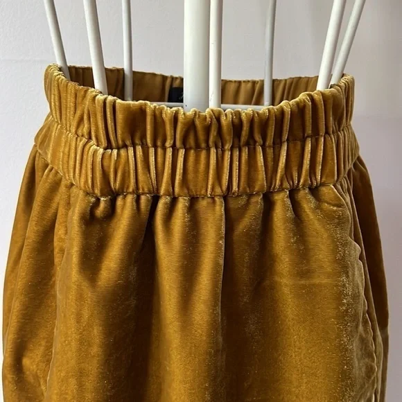 JCrew Gold Velvet skirt - Picture 2 of 6